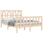 vidaXL Cadre de lit avec tête de lit 140x190 cm bois massif