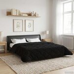 vidaXL Duvet d'hiver Noir 200 x 200 cm Microfibre et polaire Teddy