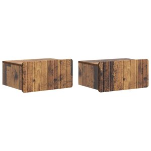vidaXL Cabinet de chevet mural 2 pc Bois ancien 49 x 34 5 x 24 cm