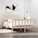 vidaXL Cadre de lit sans matelas 135x190 cm bois massif