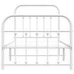 vidaXL Cadre de lit métal sans matelas avec pied de lit blanc 90x190cm