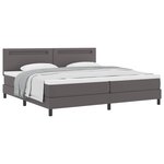 vidaXL Lit à ressorts avec matelas Gris 200 x 200 cm Simili cuir