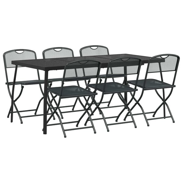 vidaXL Ensemble de meubles d'extérieur 7 pc Anthracite Fer et Acier