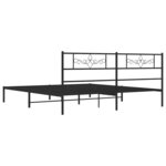 vidaXL Cadre de lit métal sans matelas avec tête de lit noir 183x213cm