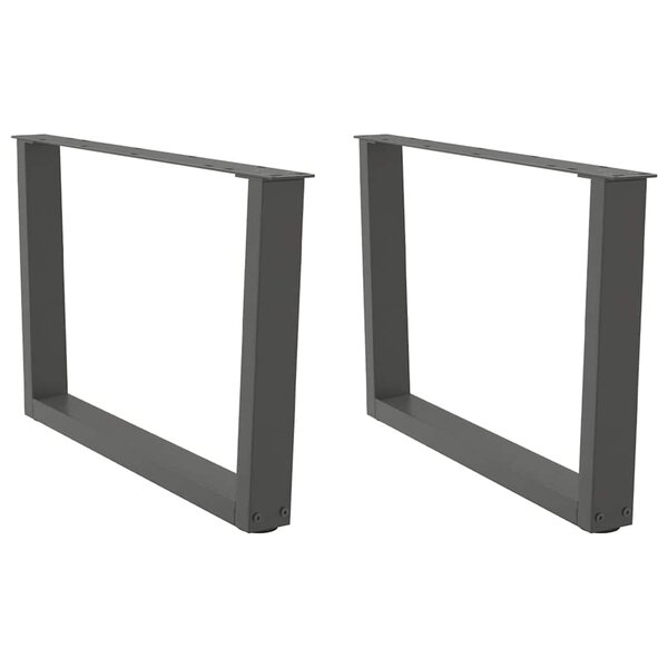 vidaXL Pieds de table basse en forme de V  2 pièces  anthracite  70 x (42-43 3) cm  acier