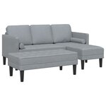 vidaXL Ensemble de canapé 2 pièces avec coussins en tissu gris clair