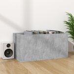 vidaXL Boîte de rangement de vinyles Gris béton 71x34x36 cm