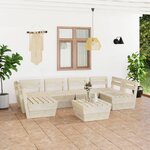 vidaXL Salon de jardin palette 7 Pièces Bois d'épicéa imprégné