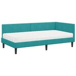 vidaXL Cadre de lit d'angle avec matelas 2 pc Turquoise 90 x 200 cm