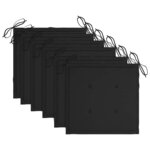 vidaXL Chaises pliables de jardin avec coussins lot de 6 Bois de teck