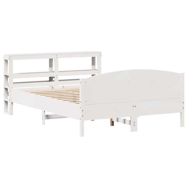 vidaXL Cadre de lit sans matelas blanc 150x200 cm bois de pin massif