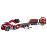 Bruder 02774 - Camion surbaissé MAN TGA avec chargeur télescopique Manitou