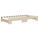 vidaXL Lit de jour avec gigogne sans matelas crème 90x200 cm