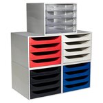 Module De Classement Ecobox Office 4 Tiroirs - Bleu Nuit - Exacompta
