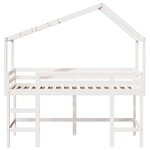 vidaXL Lit superposé avec échelle et toit sans matelas blanc 90x200 cm
