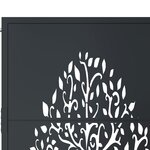 vidaXL Portail de jardin anthracite 105x130cm acier conception d'arbre