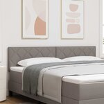vidaXL Tête de lit avec des lumières à LED Réglable Taupe 180 cm tissu