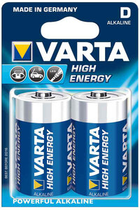 blister de 2 Piles alcalines 'High Energy', Mono (D/LR20) VARTA