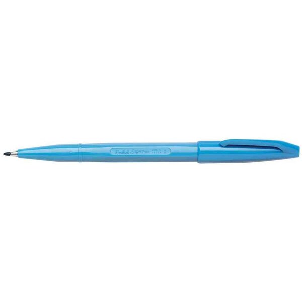 Stylo feutre sign pen s 520  bleu ciel x 12 pentel arts