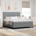 vidaXL Lit à ressorts avec matelas Gris clair 180 x 200 cm tissu