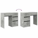 vidaXL Bureau Gris béton 90 x 37 5 x 75 cm Bois d'ingénierie
