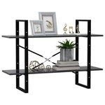 vidaXL Bibliothèque à 2 niveaux gris 100x30x70 cm bois d'ingénierie