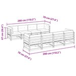 vidaXL Salon de jardin 9 Pièces avec coussins marron cire bois pin massif