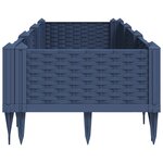 vidaXL Jardinière avec piquets bleu gris 125x40x28 5 cm PP