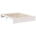 vidaXL Lit bibliothèque sans matelas blanc 140x200 cm bois pin massif