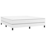 vidaXL Sommier à lattes de lit avec matelas Blanc 160x200cm Similicuir