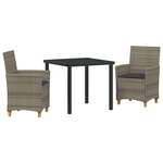 vidaXL Ensemble de salle à manger pour jardin 3 Pièces Gris polyrotin