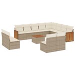 vidaXL Salon de jardin avec coussins 13 Pièces beige résine tressée