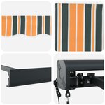 Store rétractable automatique vert et jaune 500x300 cm