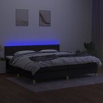 vidaXL Sommier à lattes de lit et matelas et LED Noir 200x200 cm Tissu