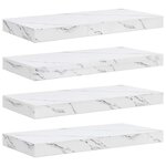 vidaXL Étagère Murale 4 Pièces Marbre blanc 50 x 23 5 x 4 cm