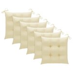vidaXL Chaises à manger d'extérieur lot de 6 et coussins Acacia massif