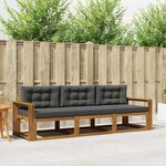 vidaXL Ensemble de canapés d'extérieur 3 pc Naturel et Anthracite