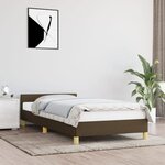 vidaXL Cadre de lit avec tête de lit Marron foncé 80x200 cm Tissu