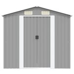 vidaXL Abri de stockage pour jardin Métal Gris 204 x 132 x 186 cm
