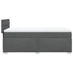 vidaXL Sommier à lattes de lit avec matelas Gris foncé 90x200 cm Tissu