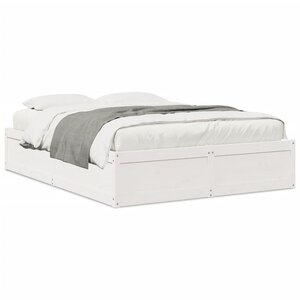 vidaXL Cadre de lit sans matelas blanc 160x200 cm bois de pin massif