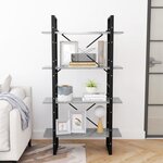 vidaXL Bibliothèque à 4 niveaux gris béton 80x30x140cm bois ingénierie