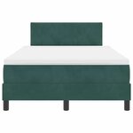 vidaXL Lit à ressorts avec matelas Vert foncé 120 x 200 cm Velours