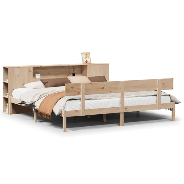 vidaXL Lit bibliothèque sans matelas 180x200 cm bois massif de pin