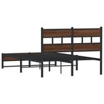 vidaXL Cadre de lit en métal sans matelas chêne marron 120x200 cm