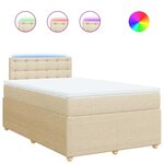 vidaXL Sommier à lattes de lit avec matelas crème 120x190 cm tissu