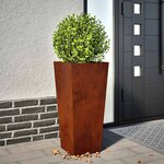 vidaXL Jardinières 2 Pièces 35x35x75 cm acier résistant aux intempéries