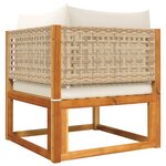 vidaXL Salon de jardin avec coussins 5 Pièces Bois d'acacia solide