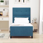 Cadre de lit vidaXL en velours bleu marine  90x190 cm
