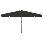 vidaXL Parasol de jardin Noir 395 x 395 x 245 cm Polyester et Acier